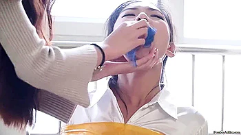 Brunette Teen Taped and Stuffed in Bondage videos