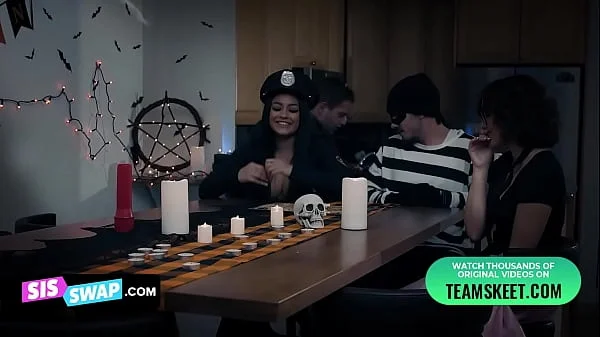 Halloween Orgy With Leana Lovings and Serena Santos and Their Horny Stepbros videos