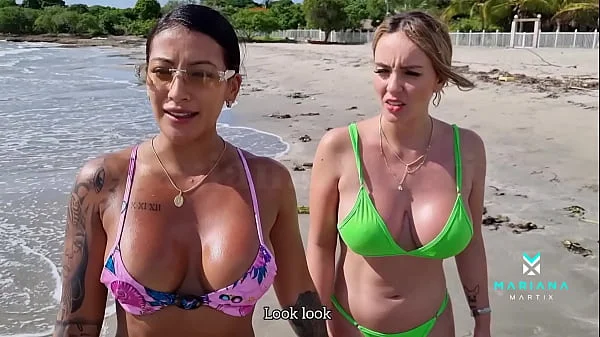 Three porn actresses have lesbian sex on a Colombian nudist beach- Big Squirt Mariana Martix - Sara Blonde - Kourtney Love videos