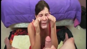 Brunette In Red Cumblasted videos