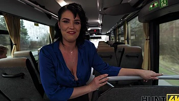 Charlie Dean and Federika try to fuck on a bus in a daring public spot videos